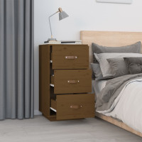 Produktbild för Sängbord 2 st honungsbrun 40x40x75 cm massiv furu