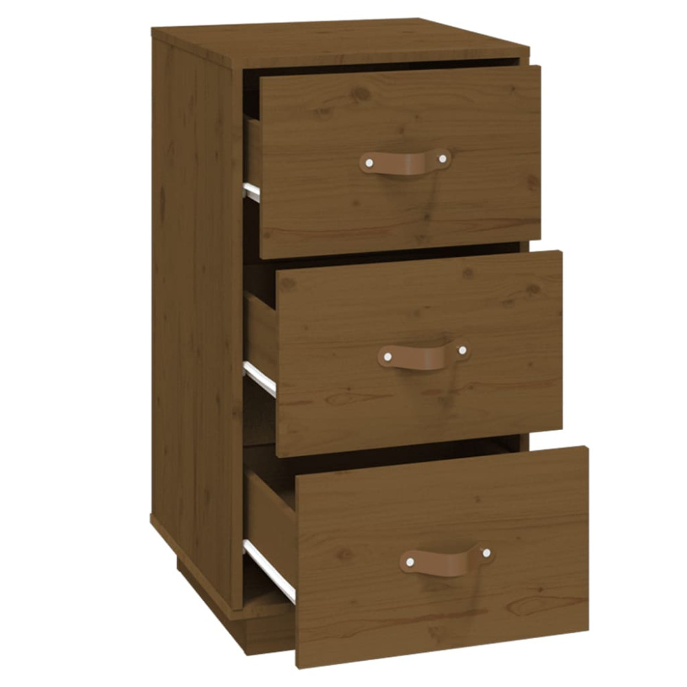 Produktbild för Sängbord 2 st honungsbrun 40x40x75 cm massiv furu