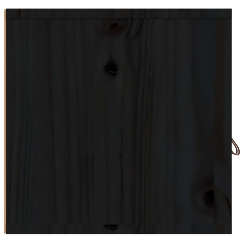 Produktbild för Väggskåp 2 st svart 80x30x30 cm massiv furu