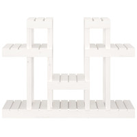 Miniatyr av produktbild för Växtställ vit 104,5x25x77,5 cm massiv furu