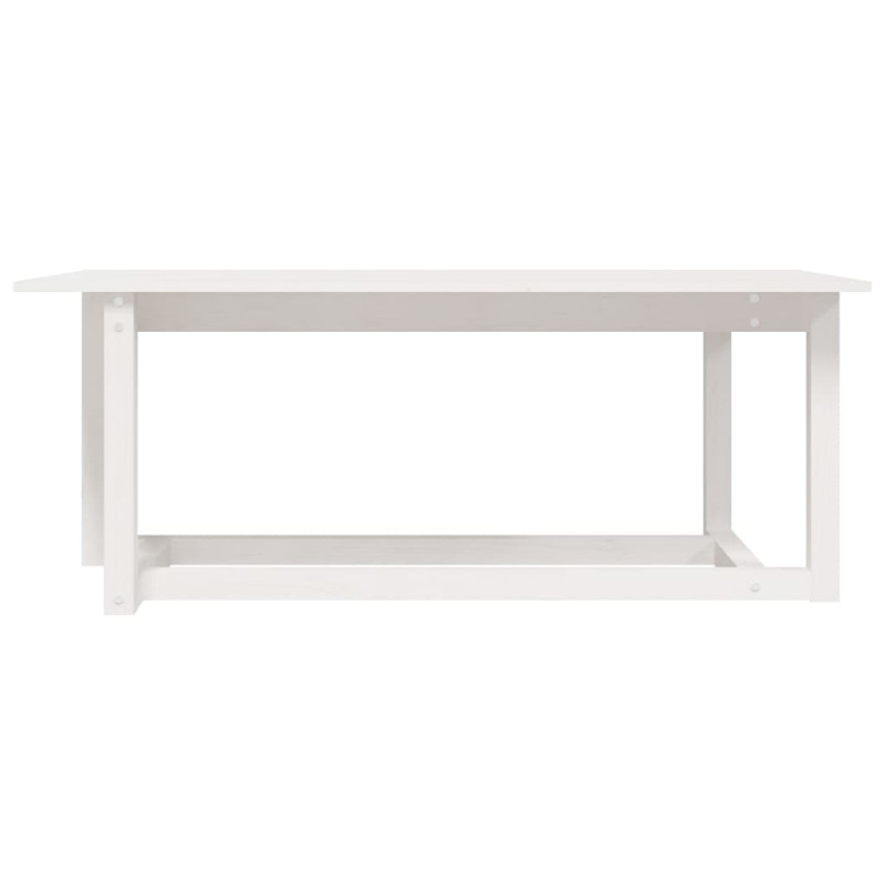 Produktbild för Soffbord vit 110x55x45 cm massiv furu