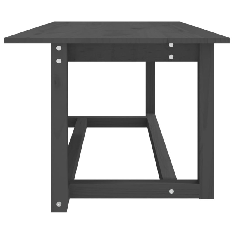 Produktbild för Soffbord grå 110x55x45 cm massiv furu
