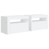 Miniatyr av produktbild för Sängbord med LEDs 2 st vit 60x35x40 cm