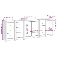 Produktbild för Skänk svart 230x35x80 cm massiv furu