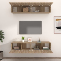Produktbild för Tv-skåp 4 delar sonoma-ek 80x30x30 cm konstruerat trä