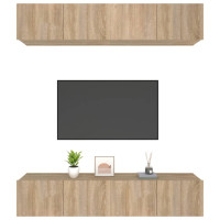 Produktbild för Tv-skåp 4 delar sonoma-ek 80x30x30 cm konstruerat trä