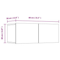 Produktbild för Tv-skåp 4 delar vit högglans 80x30x30 cm konstruerat trä