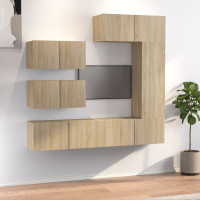 Produktbild för Tv-skåp 6 delar sonoma-ek konstruerat trä