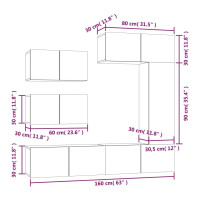 Produktbild för Tv-skåp 6 delar sonoma-ek konstruerat trä
