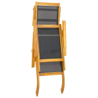 Produktbild för Däckstol med bord massivt akaciaträ och textilen
