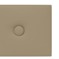 Produktbild för Väggpaneler 12 st cappuccino 60x15 cm konstläder 1,08 m²