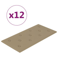 Produktbild för Väggpaneler 12 st cappuccino 60x30 cm konstläder 2,16 m²