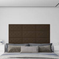 Produktbild för Väggpaneler 12 st brun 60x30 cm konstläder 2,16 m²