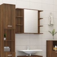 Produktbild för Spegelskåp för badrum Brun ek 80x20,5x64 cm konstruerat trä
