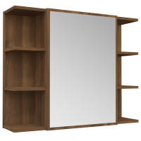 Produktbild för Spegelskåp för badrum Brun ek 80x20,5x64 cm konstruerat trä