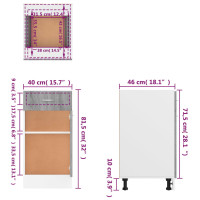 Miniatyr av produktbild för Underskåp med låda Grå Sonoma 40x46x81,5 cm konstruerat trä