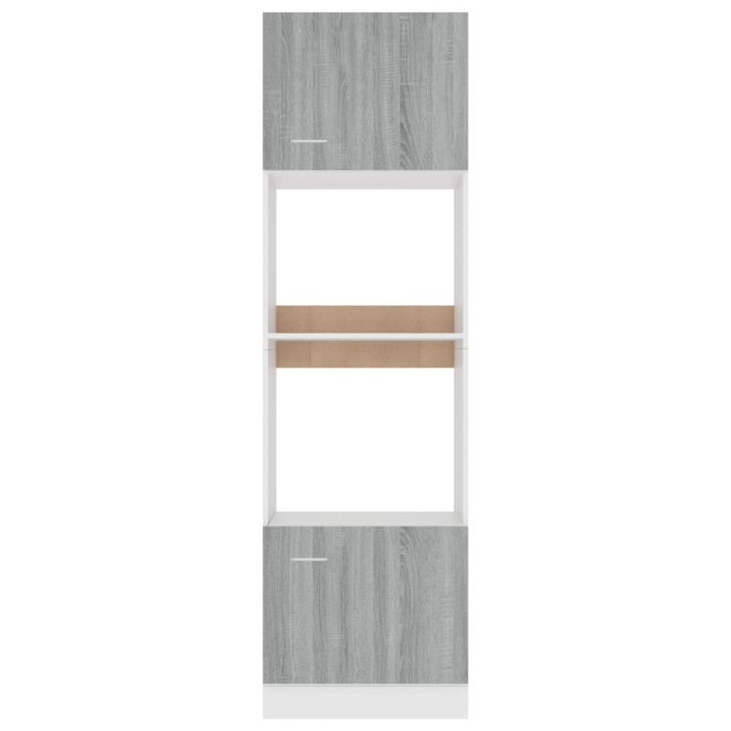 Produktbild för Köksskåp för mikrovågsugn grå 60x57x207 cm konstruerat trä