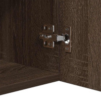 Produktbild för Skänk med LED-belysning brun ek 80x35x75 cm