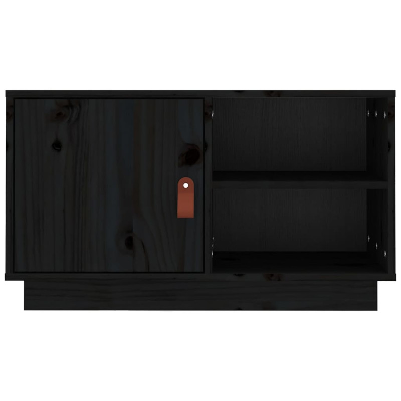 Produktbild för Tv-bänk svart 70x34x40 cm massiv furu
