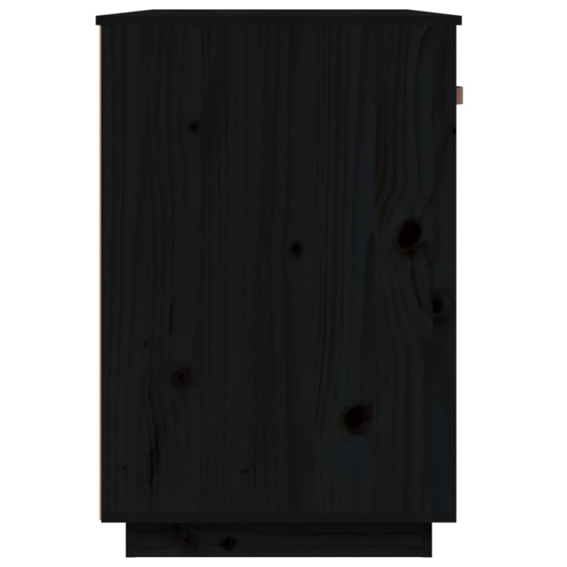 Produktbild för Skrivbord svart 95x50x75 cm massiv furu