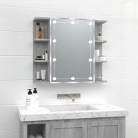 Produktbild för Spegelskåp med LED grå sonoma 70x16,5x60 cm