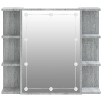 Produktbild för Spegelskåp med LED grå sonoma 70x16,5x60 cm