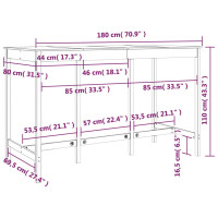 Produktbild för Barbord 180x80x110 cm massiv furu
