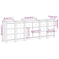 Produktbild för Skänk vit 230x35x80 cm massiv furu