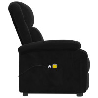 Produktbild för Massagefåtölj med uppresningshjälp svart sammet