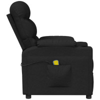Produktbild för Elektrisk massagefåtölj svart tyg