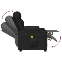 Produktbild för Elektrisk massagefåtölj svart tyg