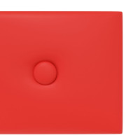 Produktbild för Väggpaneler 12 st röd 90x15 cm konstläder 1,62 m²