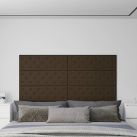 Produktbild för Väggpaneler 12 st brun 90x30 cm konstläder 3,24 m²