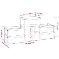 Produktbild för Odlingslåda Vit 178,5x44x75 cm massiv furu