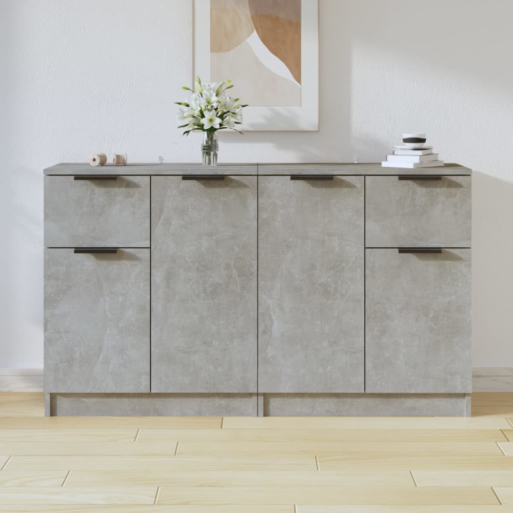 Produktbild för Skänk 2 st betonggrå 60x30x70 cm konstruerat trä