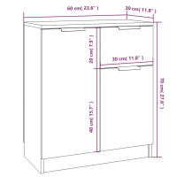 Produktbild för Skänk 2 st betonggrå 60x30x70 cm konstruerat trä