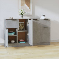 Produktbild för Skänk 2 st betonggrå 60x30x70 cm konstruerat trä