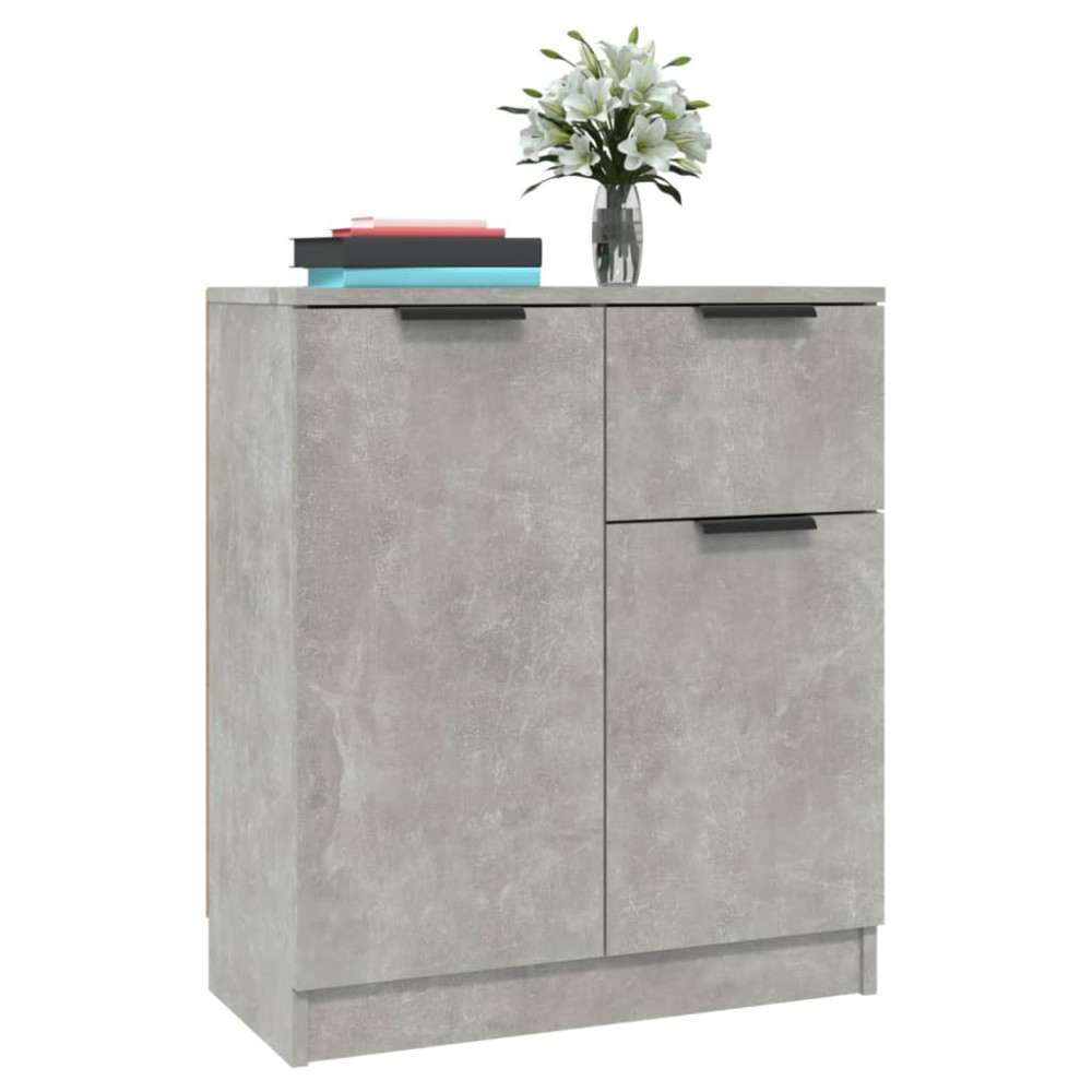 Produktbild för Skänk 2 st betonggrå 60x30x70 cm konstruerat trä