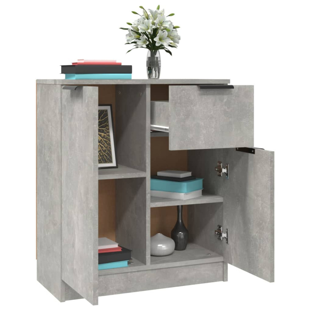 Produktbild för Skänk 2 st betonggrå 60x30x70 cm konstruerat trä