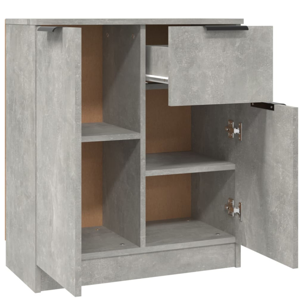 Produktbild för Skänk 2 st betonggrå 60x30x70 cm konstruerat trä