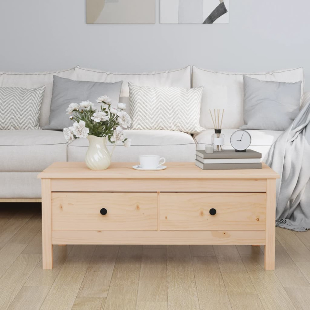 Produktbild för Soffbord 100x50x40 cm massiv furu