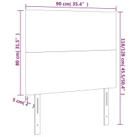 Produktbild för Huvudgavlar 2 st ljusgrå 90x5x78/88 cm tyg