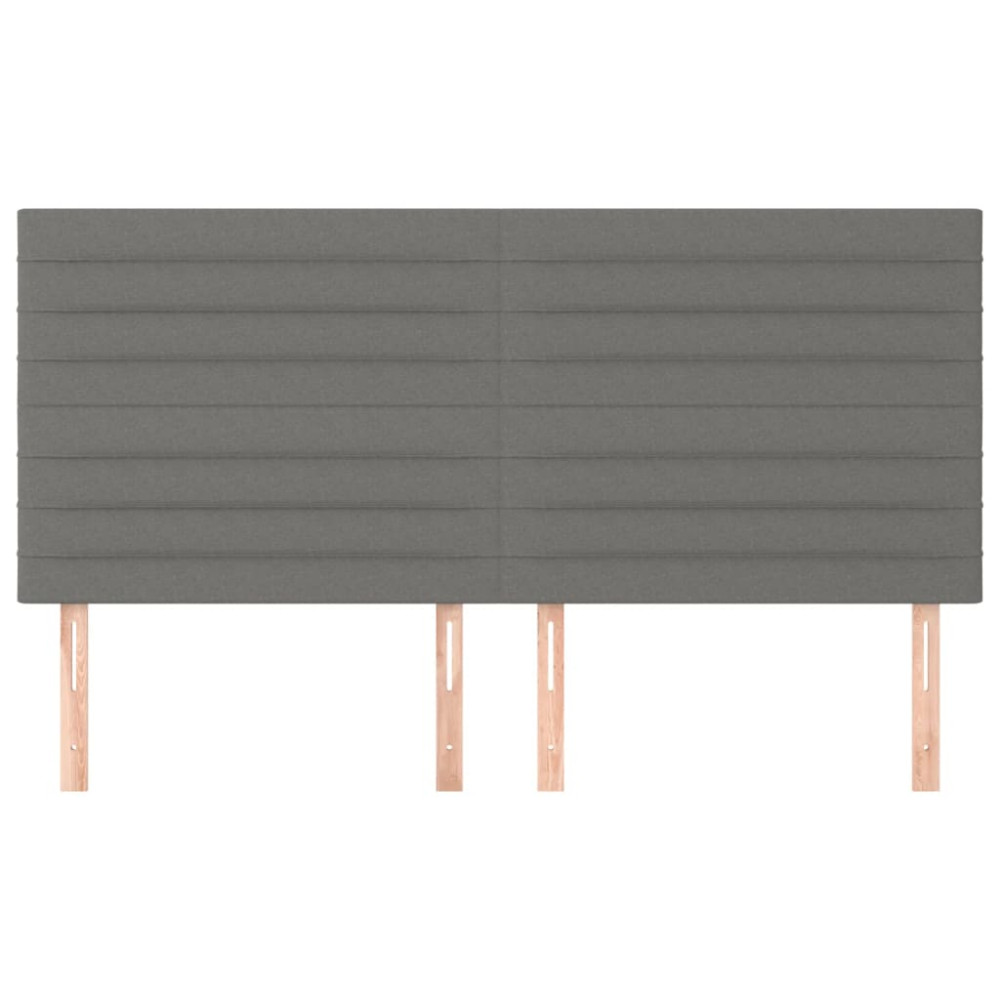 Produktbild för Sänggavel mörkgrå 180x5x118/128 cm tyg