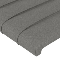 Produktbild för Sänggavel mörkgrå 180x5x118/128 cm tyg