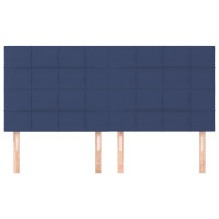 Produktbild för Huvudgavlar 4 st blå 90x5x78/88 cm tyg