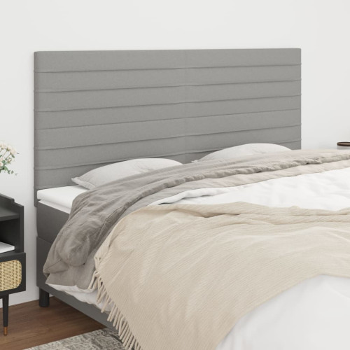 vidaXL Sänggavel ljusgrå 180x5x118/128 cm tyg