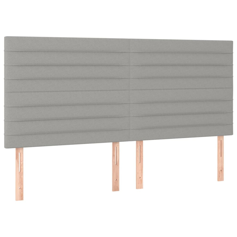 Produktbild för Sänggavel ljusgrå 180x5x118/128 cm tyg