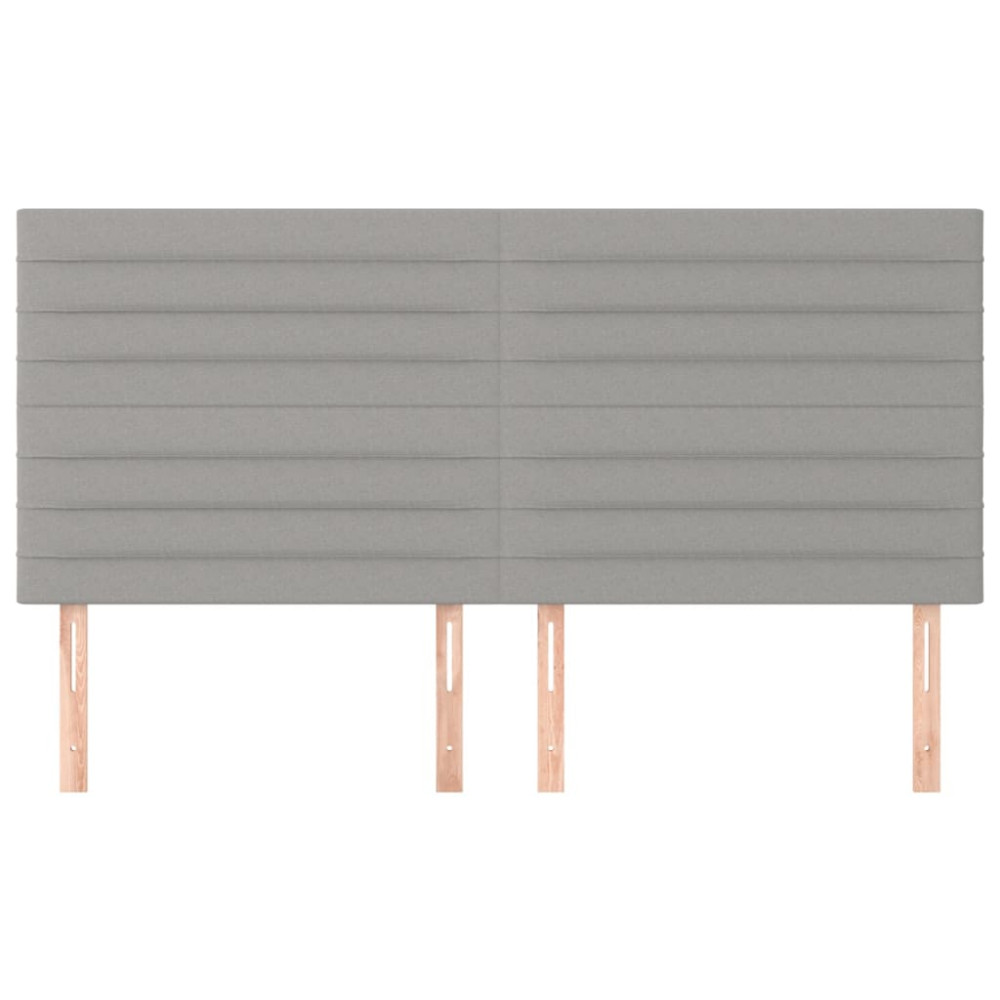Produktbild för Sänggavel ljusgrå 180x5x118/128 cm tyg