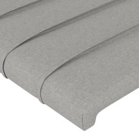 Produktbild för Sänggavel ljusgrå 180x5x118/128 cm tyg