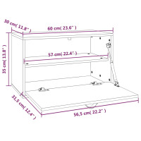 Produktbild för Väggskåp honungsbrun 60x30x35 cm massiv furu